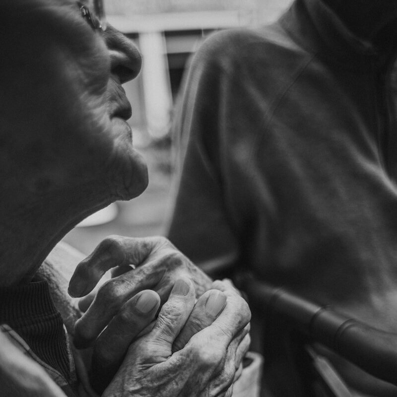 a man holding a baby