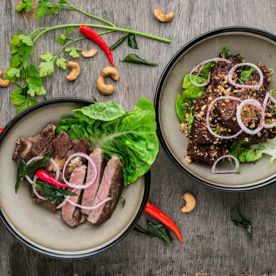 cooked dish on gray bowl